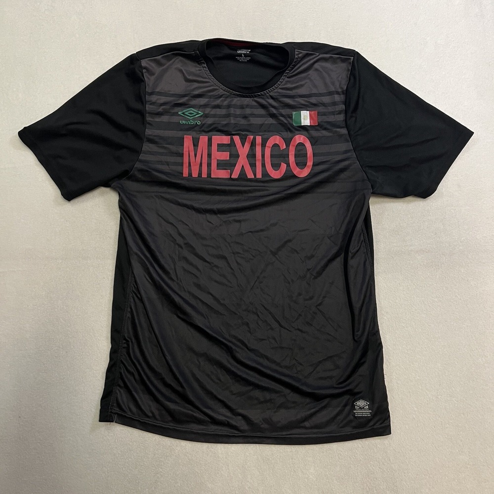 Umbro Mexico Futbol Soccer Jersey Men's Size Large Black